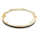 Pulseira Meio Aro Dupla Resina Preta Corrente Bolinhas