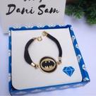 Pulseira menino infantil, desenho Batman folheado a ouro