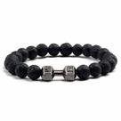 Pulseira Meztole Ajustável com Halter e Pedra Vulcânica de Lava