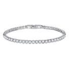 Pulseira Microzircônia Incolor Festa Banho de Prata Pulseira Microzircônia Incolor Festa Banho de Prata