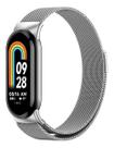 Pulseira Milanese Magnética Prata Compatível Com Xiaomi Mi Band 8