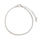Pulseira Mini Bolinhas Achatadas Ródio