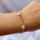 Pulseira Mini Elos Redondos com Pedras Brancas - Folheado a Ouro 18K Pulseira Mini Elos Redondos com Pedras Brancas - Folheado a Ouro 18K