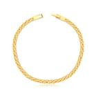 Pulseira Mini Trança Com Fecho Gaveta Folheada A Ouro