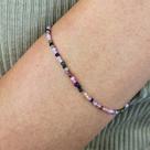 Pulseira Minimalista de Turmalina Melancia Facetada com Fecho em Prata 925 - Harmonia e Compaixão