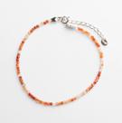 Pulseira Minimalista Facetada de Cristal Cornalina com Fecho de Prata 925 - Disposição e Felicidade