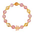 Pulseira Morango, Quartzo e Citrino para Mulheres em 999 Si