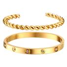 Pulseira MPRAINBOW, 2 peças de zircônia cúbica banhada a ouro 18 quilates