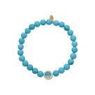 Pulseira nádia howlita turquesa zircônias folheado a ouro 18k