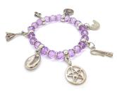 Pulseira Nanã Buruquê Orixás Umbanda Candomblé Ajustável