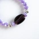 Pulseira Nana Búzios Lilás Cristal e Silicone