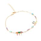 Pulseira Nano Turquesa Cristal Turmalina Rosa Cristal Esmeralda Formas - Banho Ouro