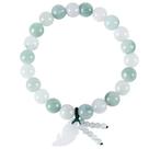 Pulseira natural birmanesa de jadeíta A-Grade 8,8 mm para homens/mulheres