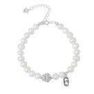 Pulseira Natural Freshwater Pearl para mulheres com pingente de lótus
