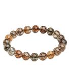 Pulseira Natural Super Seven Crystal com titânio dourado preto