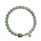 Pulseira Nephrite Jade para mulheres com miçangas verde-gelo de 6 mm