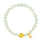 Pulseira Nephrite Natural Hetian Jade de 6 mm com pingente de prata 999