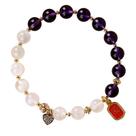 Pulseira Nine Purple Fire Amethyst para mulheres, 6 mm frisada Pulseira Nine Purple Fire Amethyst para mulheres, 6 mm frisada