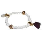 Pulseira Nlux Purpurita e Coração Cristal Cura Espiritual