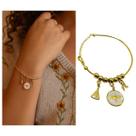 Pulseira Nossa Senhora Aparecida Espírito Santo Metal Dourado