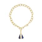 Pulseira Nossa Senhora Aparecida folheada com corrente de elo
