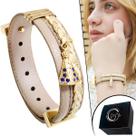 Pulseira Nossa Senhora Bracelete Couro Ajustável Dourado Pulseira Nossa Senhora Bracelete Couro Ajustável Dourado