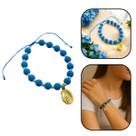 Pulseira Nossa Senhora das Graças Azul 8 mm Pulseira Nossa Senhora das Graças Azul 8 mm