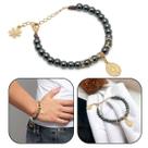 Pulseira Nossa Senhora Das Graças Em Hematita 6 Mm
