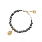 Pulseira Nossa Senhora das Graças em Hematita 6mm com strass AR6185