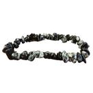 Pulseira Obsidiana Flocos De Neve Em Cascalho - Proteção