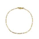 Pulseira Oca Figaro 20 cm em Ouro 18K Pulseira Oca Figaro 20 cm em Ouro 18K