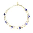 Pulseira olho grego 2 voltas folheada em ouro 18k cecília