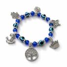 Pulseira Olho Grego Azul Amuleto Proteção Espiritual Sorte Brilhante Pingentes
