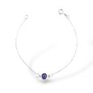 Pulseira Olho Grego Azul Marinho 7mm - Prata 925 Elo Quadrado Pulseira Olho Grego Azul Marinho 7mm - Prata 925 Elo Quadrado