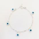 Pulseira Olho Grego Azul Prata 925 Pulseira Olho Grego Azul Prata 925