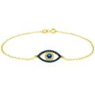 Pulseira Olho Grego com Zirconias Ouro 18K