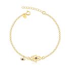 Pulseira Olho Grego Mão de Fátima Hamsá Folheada A Ouro 18k