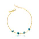 Pulseira Olho Grego Revestida em Ouro