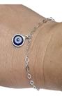 Pulseira Olho Turco Grego Azul Prata 925 Legítima