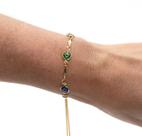 Pulseira Olhos Gregos Coloridos com Fecho Gravata Banhada em Ouro 18K Pulseira Olhos Gregos Coloridos com Fecho Gravata Banhada em Ouro 18K