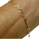 Pulseira Ouro 10K 3x1 Elos 22cm Masculina Feminina Top Elite Jóias Polida Pulseira Ouro 10K 3x1 Elos 22cm Masculina Feminina Top Elite Jóias Polida