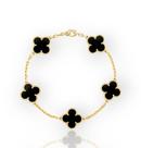 Pulseira ouro 18 k com Pingente Trevos .