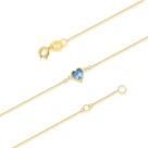 Pulseira Ouro 18k 750 Adulto Coração De Zircônia 5mm 18cm Àgua Marinha