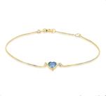 Pulseira Ouro 18k 750 Adulto Coração De Zircônia 5mm 18cm