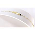 Pulseira Ouro 18k 750 Bebê Chapinha Com Pérolas 13cm