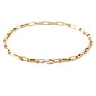 Pulseira Ouro 18k 750 Cadeado Alongado 2,4mm Legítima 21cm Amarelo 21 Cm