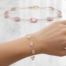 Pulseira Ouro 18k 750 Com Pedras Ovais 7mm