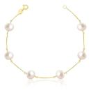 Pulseira Ouro 18k 750 De Pérolas Naturais Biwas 6mm