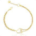 Pulseira Ouro 18k Coração E Infinito