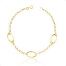 Pulseira Ouro 18k Elo Português Com Ovais